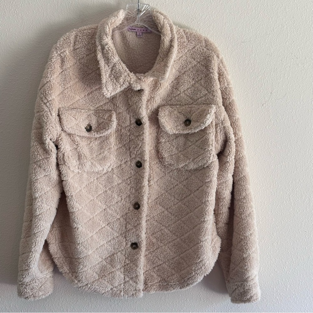 Crave Fame Women's Tan Teddy Jacket Size Large - Picture 1 of 7
